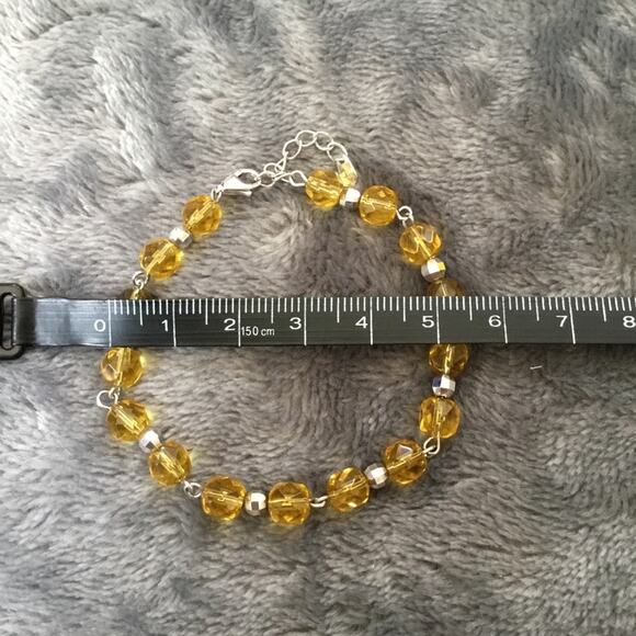 Sterling Silver Yellow Crystals Bracelet - Picture 5 of 6